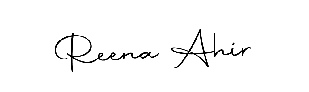Design your own signature with our free online signature maker. With this signature software, you can create a handwritten (Autography-DOLnW) signature for name Reena Ahir. Reena Ahir signature style 10 images and pictures png