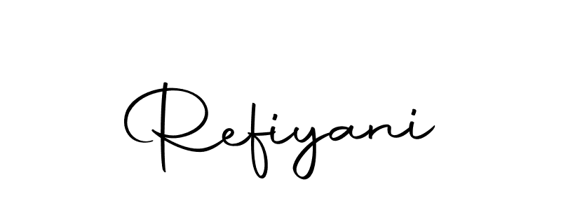Use a signature maker to create a handwritten signature online. With this signature software, you can design (Autography-DOLnW) your own signature for name Refiyani. Refiyani signature style 10 images and pictures png
