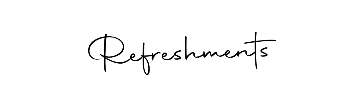 Autography-DOLnW is a professional signature style that is perfect for those who want to add a touch of class to their signature. It is also a great choice for those who want to make their signature more unique. Get Refreshments name to fancy signature for free. Refreshments signature style 10 images and pictures png