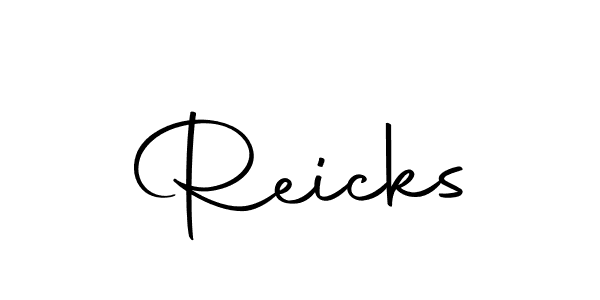 Use a signature maker to create a handwritten signature online. With this signature software, you can design (Autography-DOLnW) your own signature for name Reicks. Reicks signature style 10 images and pictures png