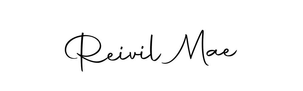 How to make Reivil Mae name signature. Use Autography-DOLnW style for creating short signs online. This is the latest handwritten sign. Reivil Mae signature style 10 images and pictures png