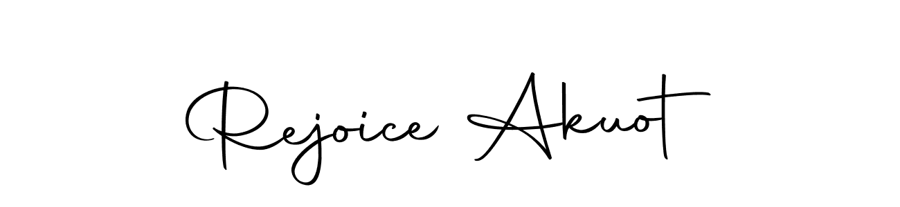 How to make Rejoice Akuot name signature. Use Autography-DOLnW style for creating short signs online. This is the latest handwritten sign. Rejoice Akuot signature style 10 images and pictures png