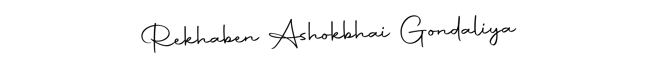 Use a signature maker to create a handwritten signature online. With this signature software, you can design (Autography-DOLnW) your own signature for name Rekhaben Ashokbhai Gondaliya. Rekhaben Ashokbhai Gondaliya signature style 10 images and pictures png