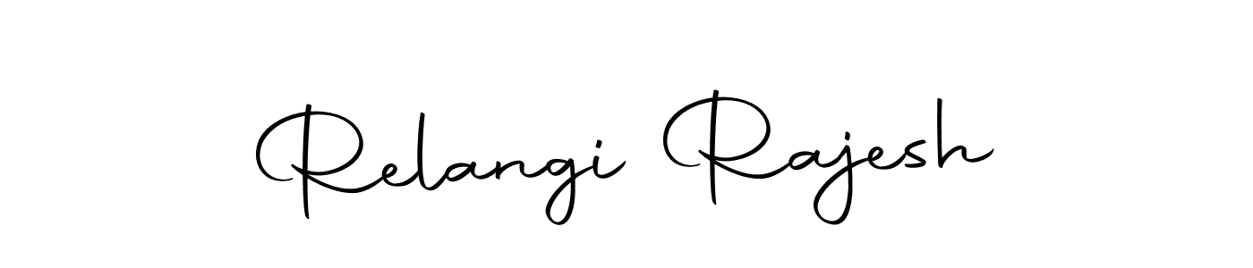 How to make Relangi Rajesh name signature. Use Autography-DOLnW style for creating short signs online. This is the latest handwritten sign. Relangi Rajesh signature style 10 images and pictures png
