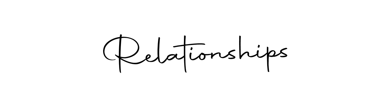 Make a beautiful signature design for name Relationships. With this signature (Autography-DOLnW) style, you can create a handwritten signature for free. Relationships signature style 10 images and pictures png