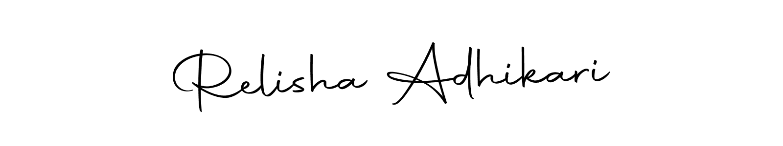 You should practise on your own different ways (Autography-DOLnW) to write your name (Relisha Adhikari) in signature. don't let someone else do it for you. Relisha Adhikari signature style 10 images and pictures png