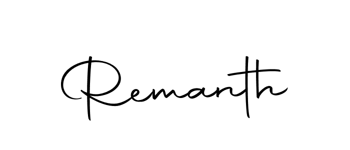 How to make Remanth name signature. Use Autography-DOLnW style for creating short signs online. This is the latest handwritten sign. Remanth signature style 10 images and pictures png