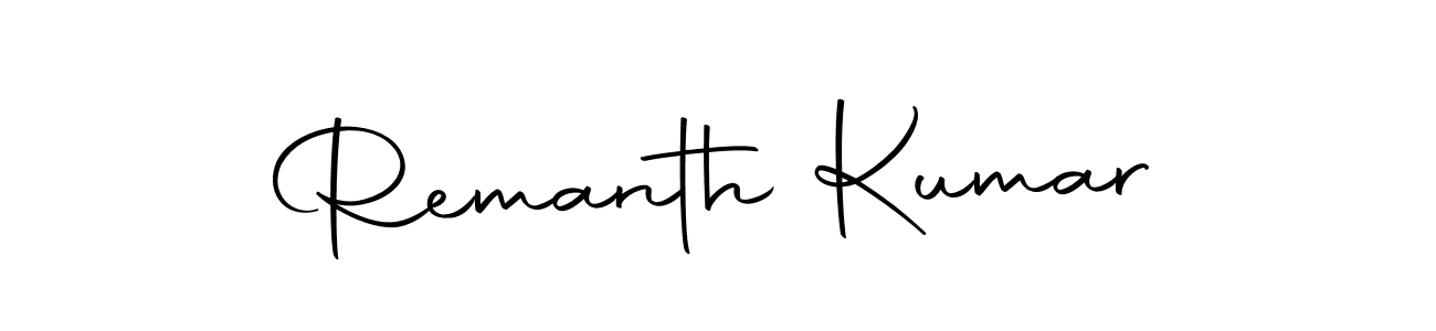 Create a beautiful signature design for name Remanth Kumar. With this signature (Autography-DOLnW) fonts, you can make a handwritten signature for free. Remanth Kumar signature style 10 images and pictures png