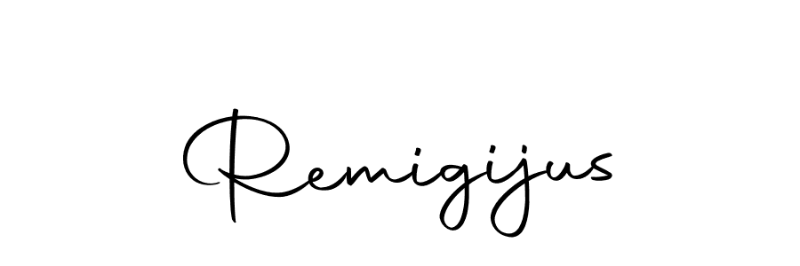 Use a signature maker to create a handwritten signature online. With this signature software, you can design (Autography-DOLnW) your own signature for name Remigijus. Remigijus signature style 10 images and pictures png