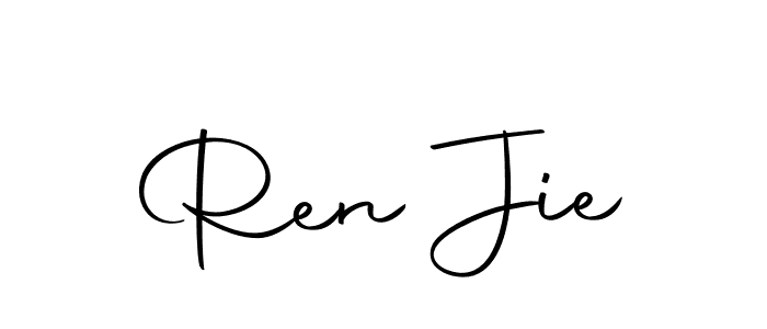 How to make Ren Jie name signature. Use Autography-DOLnW style for creating short signs online. This is the latest handwritten sign. Ren Jie signature style 10 images and pictures png