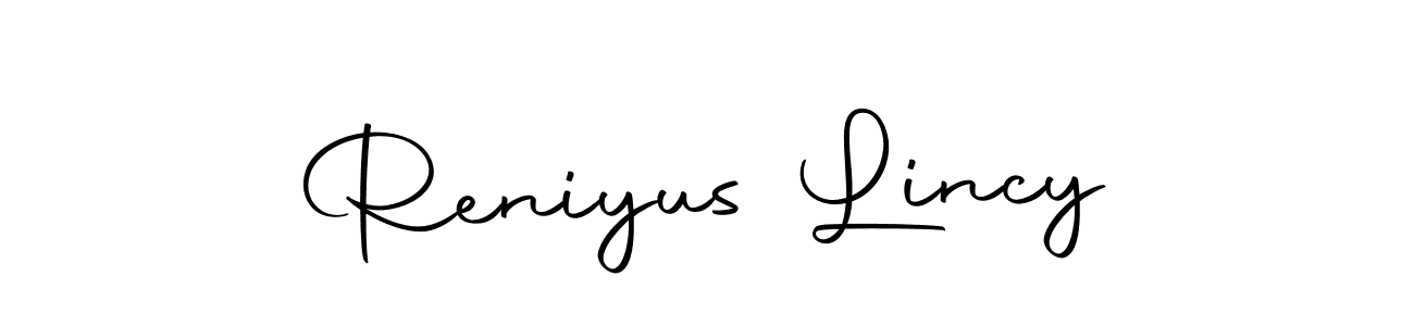 Reniyus Lincy stylish signature style. Best Handwritten Sign (Autography-DOLnW) for my name. Handwritten Signature Collection Ideas for my name Reniyus Lincy. Reniyus Lincy signature style 10 images and pictures png