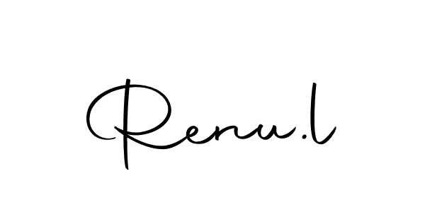 Design your own signature with our free online signature maker. With this signature software, you can create a handwritten (Autography-DOLnW) signature for name Renu.l. Renu.l signature style 10 images and pictures png