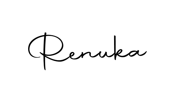 Design your own signature with our free online signature maker. With this signature software, you can create a handwritten (Autography-DOLnW) signature for name Renuka. Renuka signature style 10 images and pictures png