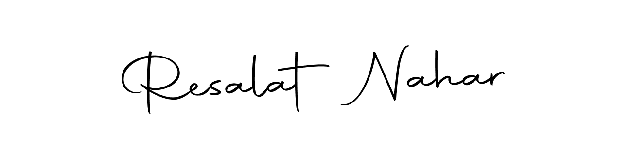 Create a beautiful signature design for name Resalat Nahar. With this signature (Autography-DOLnW) fonts, you can make a handwritten signature for free. Resalat Nahar signature style 10 images and pictures png