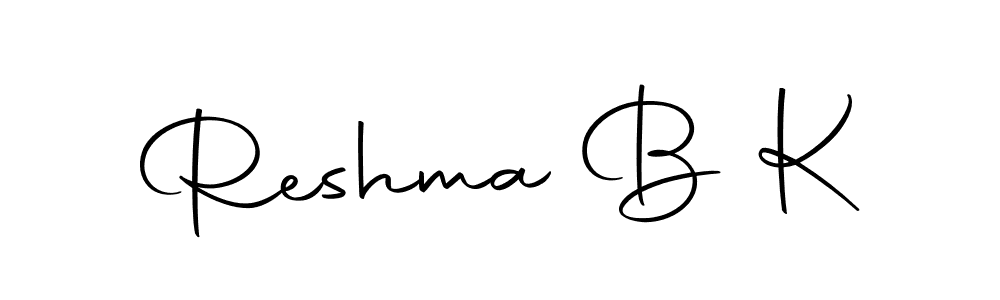 Design your own signature with our free online signature maker. With this signature software, you can create a handwritten (Autography-DOLnW) signature for name Reshma B K. Reshma B K signature style 10 images and pictures png