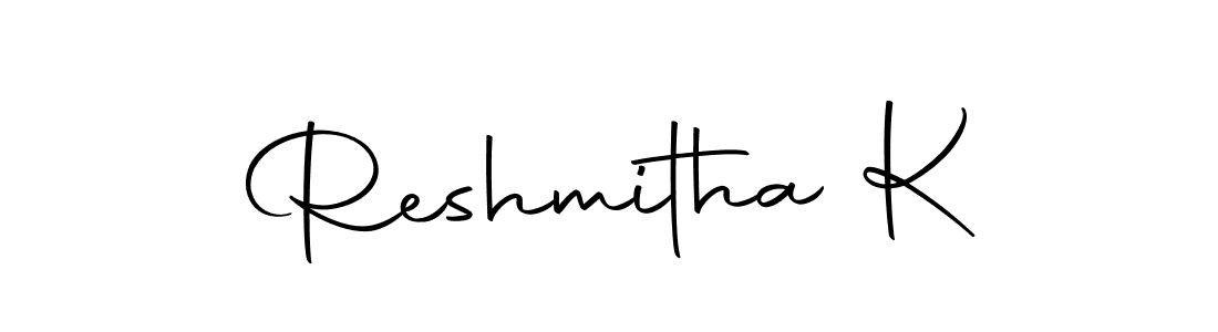 Create a beautiful signature design for name Reshmitha K. With this signature (Autography-DOLnW) fonts, you can make a handwritten signature for free. Reshmitha K signature style 10 images and pictures png