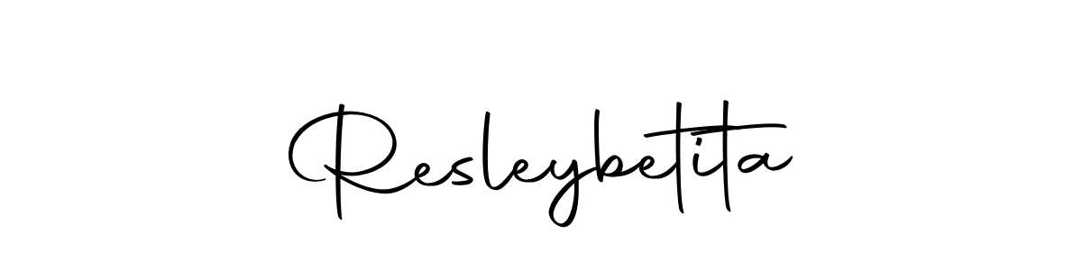 Similarly Autography-DOLnW is the best handwritten signature design. Signature creator online .You can use it as an online autograph creator for name Resleybetita. Resleybetita signature style 10 images and pictures png