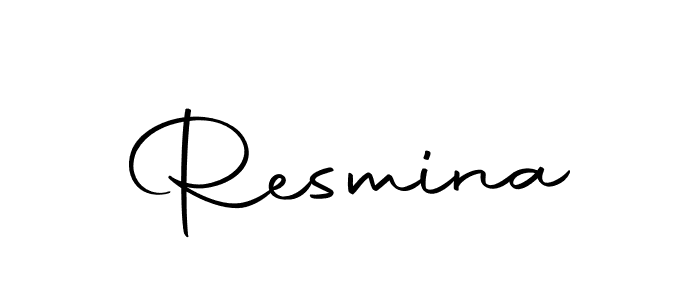 The best way (Autography-DOLnW) to make a short signature is to pick only two or three words in your name. The name Resmina include a total of six letters. For converting this name. Resmina signature style 10 images and pictures png