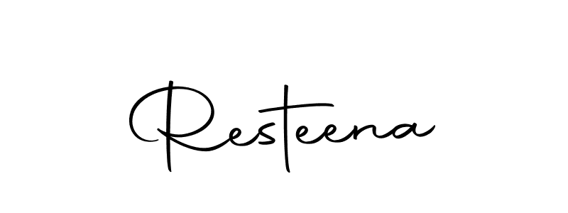 Resteena stylish signature style. Best Handwritten Sign (Autography-DOLnW) for my name. Handwritten Signature Collection Ideas for my name Resteena. Resteena signature style 10 images and pictures png