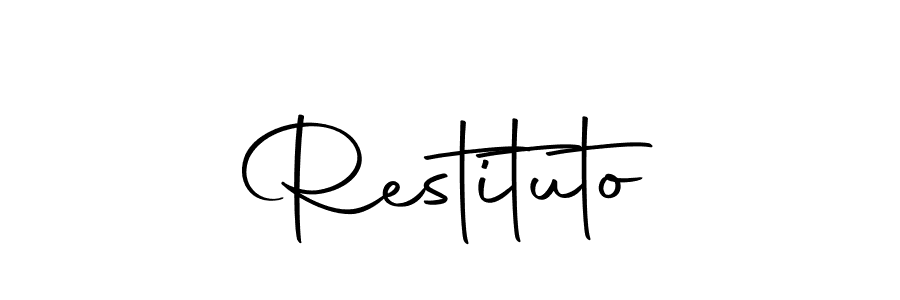 Design your own signature with our free online signature maker. With this signature software, you can create a handwritten (Autography-DOLnW) signature for name Restituto. Restituto signature style 10 images and pictures png