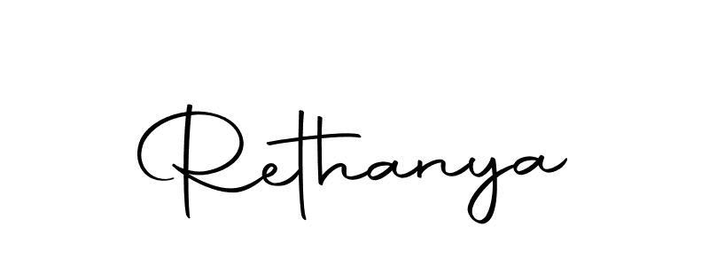 Design your own signature with our free online signature maker. With this signature software, you can create a handwritten (Autography-DOLnW) signature for name Rethanya. Rethanya signature style 10 images and pictures png