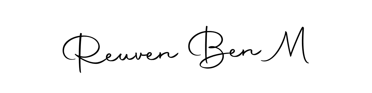 Reuven Ben M stylish signature style. Best Handwritten Sign (Autography-DOLnW) for my name. Handwritten Signature Collection Ideas for my name Reuven Ben M. Reuven Ben M signature style 10 images and pictures png