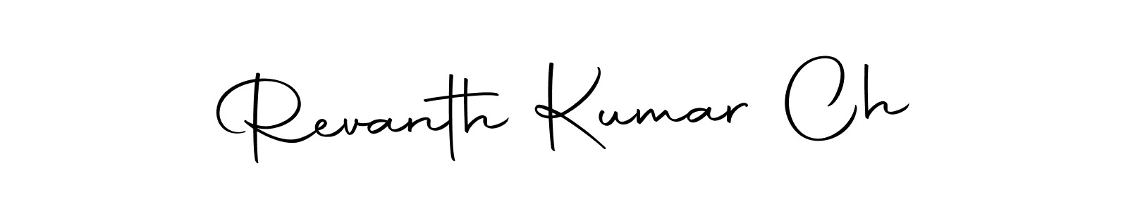 Use a signature maker to create a handwritten signature online. With this signature software, you can design (Autography-DOLnW) your own signature for name Revanth Kumar Ch. Revanth Kumar Ch signature style 10 images and pictures png