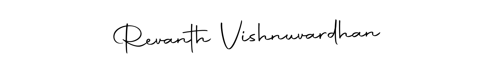 The best way (Autography-DOLnW) to make a short signature is to pick only two or three words in your name. The name Revanth Vishnuvardhan include a total of six letters. For converting this name. Revanth Vishnuvardhan signature style 10 images and pictures png