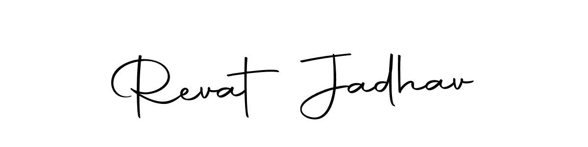 Design your own signature with our free online signature maker. With this signature software, you can create a handwritten (Autography-DOLnW) signature for name Revat Jadhav. Revat Jadhav signature style 10 images and pictures png