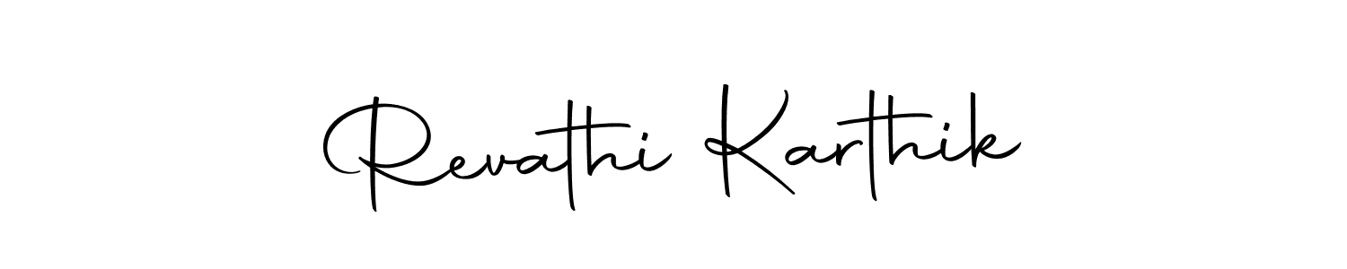 Create a beautiful signature design for name Revathi Karthik. With this signature (Autography-DOLnW) fonts, you can make a handwritten signature for free. Revathi Karthik signature style 10 images and pictures png