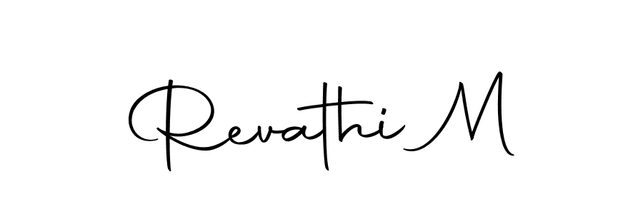 Make a beautiful signature design for name Revathi M. With this signature (Autography-DOLnW) style, you can create a handwritten signature for free. Revathi M signature style 10 images and pictures png