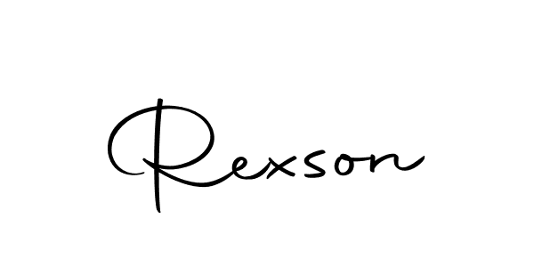 How to make Rexson name signature. Use Autography-DOLnW style for creating short signs online. This is the latest handwritten sign. Rexson signature style 10 images and pictures png
