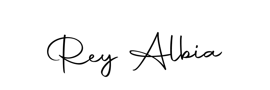How to make Rey Albia name signature. Use Autography-DOLnW style for creating short signs online. This is the latest handwritten sign. Rey Albia signature style 10 images and pictures png