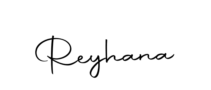 Design your own signature with our free online signature maker. With this signature software, you can create a handwritten (Autography-DOLnW) signature for name Reyhana. Reyhana signature style 10 images and pictures png