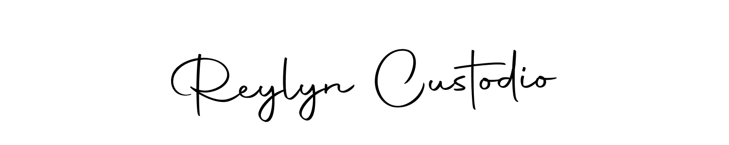 How to make Reylyn Custodio name signature. Use Autography-DOLnW style for creating short signs online. This is the latest handwritten sign. Reylyn Custodio signature style 10 images and pictures png
