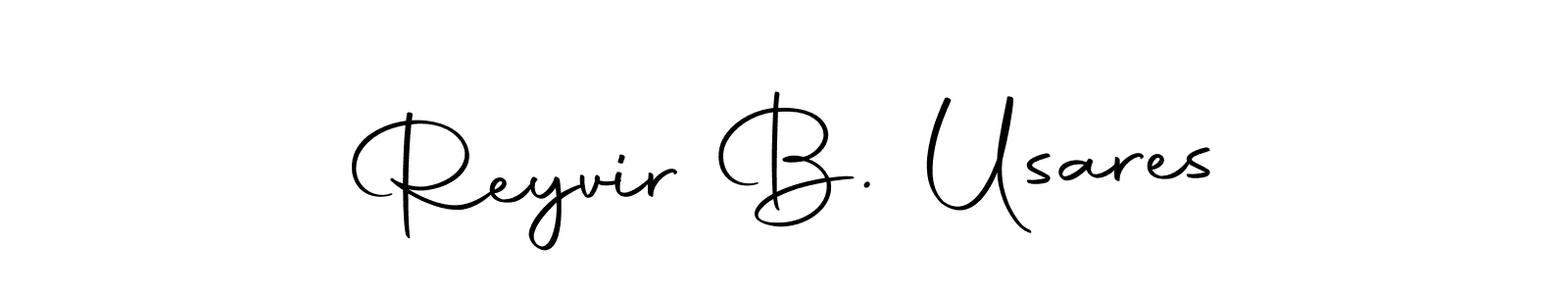 Create a beautiful signature design for name Reyvir B. Usares. With this signature (Autography-DOLnW) fonts, you can make a handwritten signature for free. Reyvir B. Usares signature style 10 images and pictures png