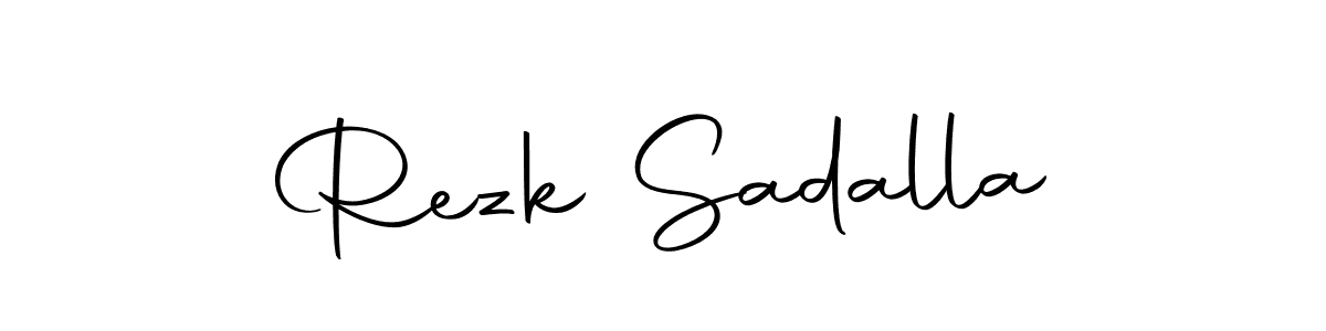 How to make Rezk Sadalla name signature. Use Autography-DOLnW style for creating short signs online. This is the latest handwritten sign. Rezk Sadalla signature style 10 images and pictures png