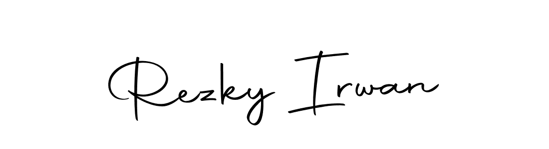 How to make Rezky Irwan name signature. Use Autography-DOLnW style for creating short signs online. This is the latest handwritten sign. Rezky Irwan signature style 10 images and pictures png