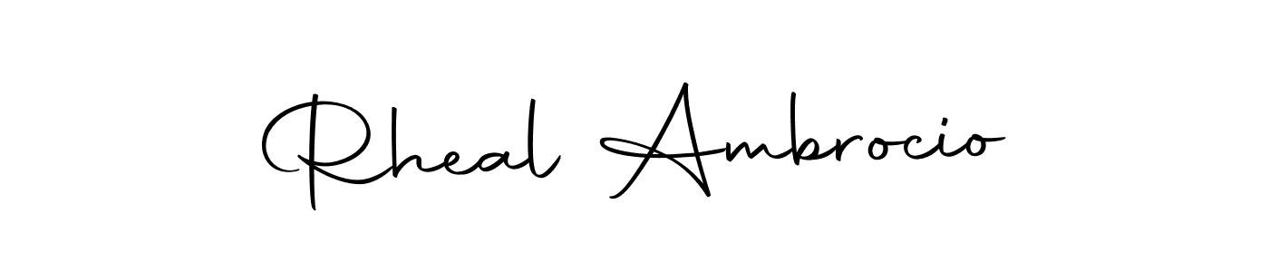 Rheal Ambrocio stylish signature style. Best Handwritten Sign (Autography-DOLnW) for my name. Handwritten Signature Collection Ideas for my name Rheal Ambrocio. Rheal Ambrocio signature style 10 images and pictures png