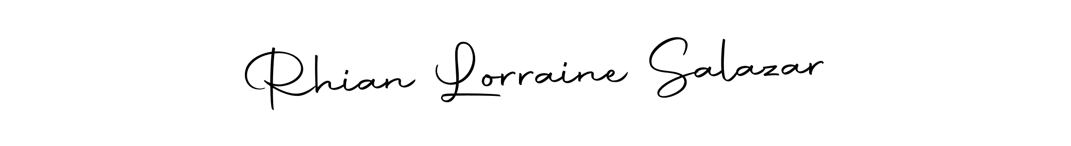 How to make Rhian Lorraine Salazar name signature. Use Autography-DOLnW style for creating short signs online. This is the latest handwritten sign. Rhian Lorraine Salazar signature style 10 images and pictures png