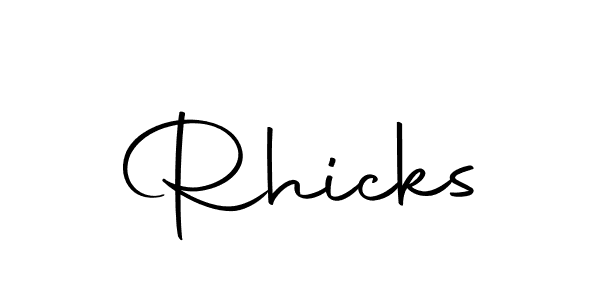 Create a beautiful signature design for name Rhicks. With this signature (Autography-DOLnW) fonts, you can make a handwritten signature for free. Rhicks signature style 10 images and pictures png