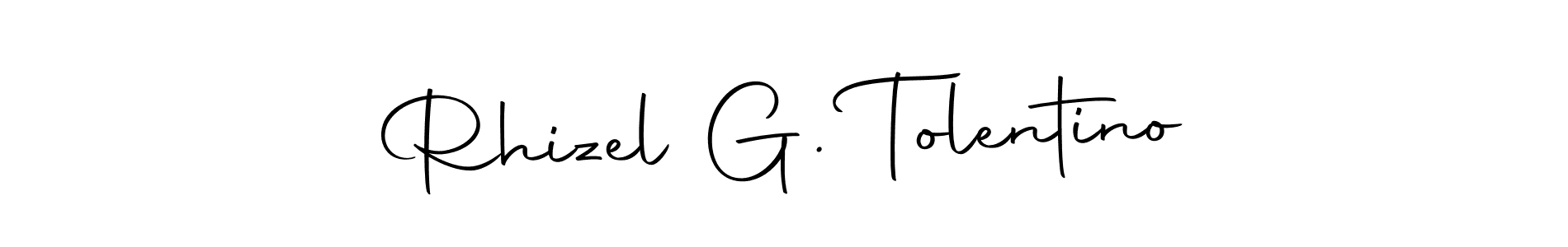 How to make Rhizel G. Tolentino name signature. Use Autography-DOLnW style for creating short signs online. This is the latest handwritten sign. Rhizel G. Tolentino signature style 10 images and pictures png