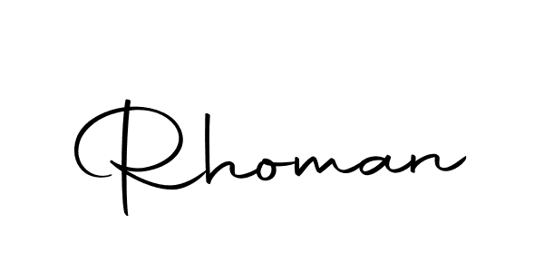 Design your own signature with our free online signature maker. With this signature software, you can create a handwritten (Autography-DOLnW) signature for name Rhoman. Rhoman signature style 10 images and pictures png