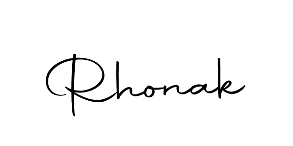 How to make Rhonak name signature. Use Autography-DOLnW style for creating short signs online. This is the latest handwritten sign. Rhonak signature style 10 images and pictures png