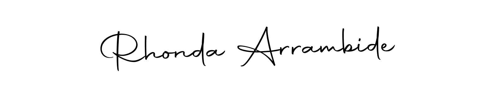 How to make Rhonda Arrambide name signature. Use Autography-DOLnW style for creating short signs online. This is the latest handwritten sign. Rhonda Arrambide signature style 10 images and pictures png