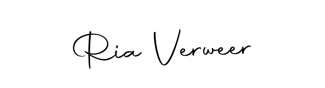 How to make Ria Verweer name signature. Use Autography-DOLnW style for creating short signs online. This is the latest handwritten sign. Ria Verweer signature style 10 images and pictures png