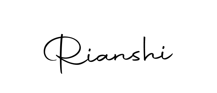 Design your own signature with our free online signature maker. With this signature software, you can create a handwritten (Autography-DOLnW) signature for name Rianshi. Rianshi signature style 10 images and pictures png
