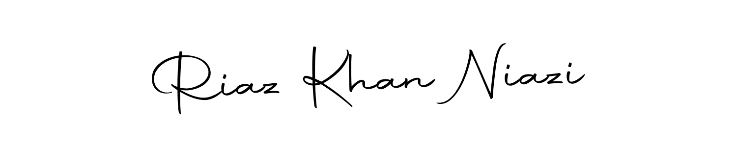 How to make Riaz Khan Niazi name signature. Use Autography-DOLnW style for creating short signs online. This is the latest handwritten sign. Riaz Khan Niazi signature style 10 images and pictures png