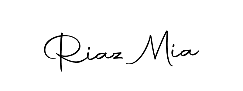 How to make Riaz Mia name signature. Use Autography-DOLnW style for creating short signs online. This is the latest handwritten sign. Riaz Mia signature style 10 images and pictures png