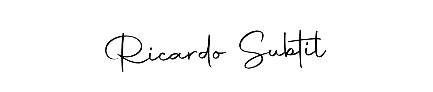 Design your own signature with our free online signature maker. With this signature software, you can create a handwritten (Autography-DOLnW) signature for name Ricardo Subtil. Ricardo Subtil signature style 10 images and pictures png